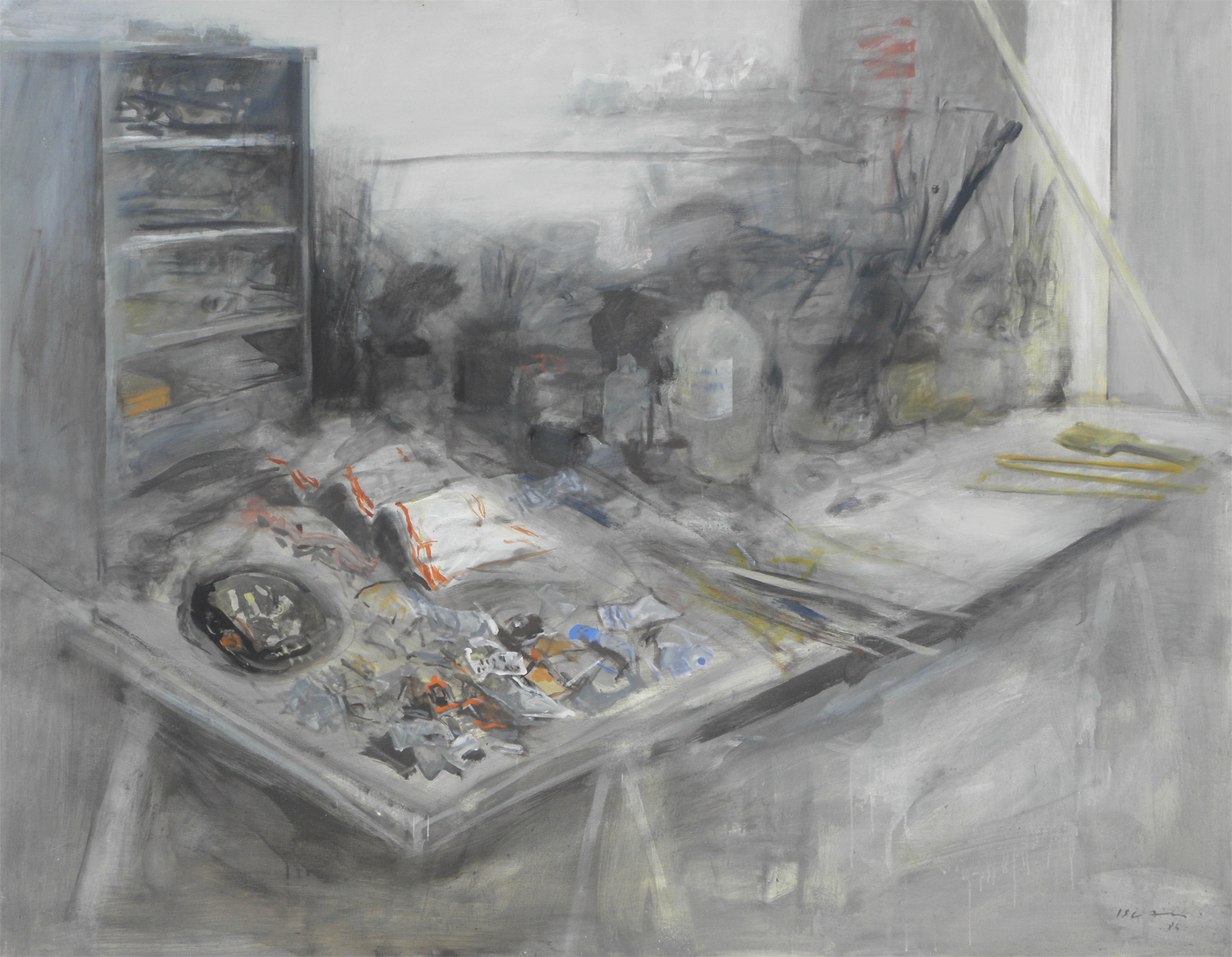 La table d’atelier, 1984, huile sur toile, 162x130cm