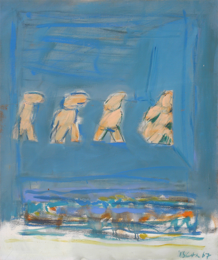 Ils marchent, VIII/1967, huile sur toile, 46x55cm