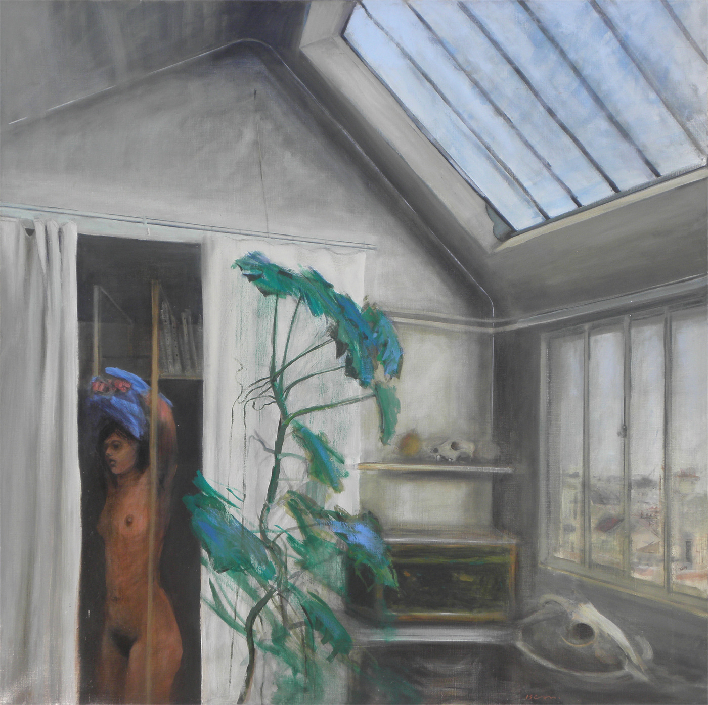 L’atelier, 1981, huile sur toile, 120x120cm