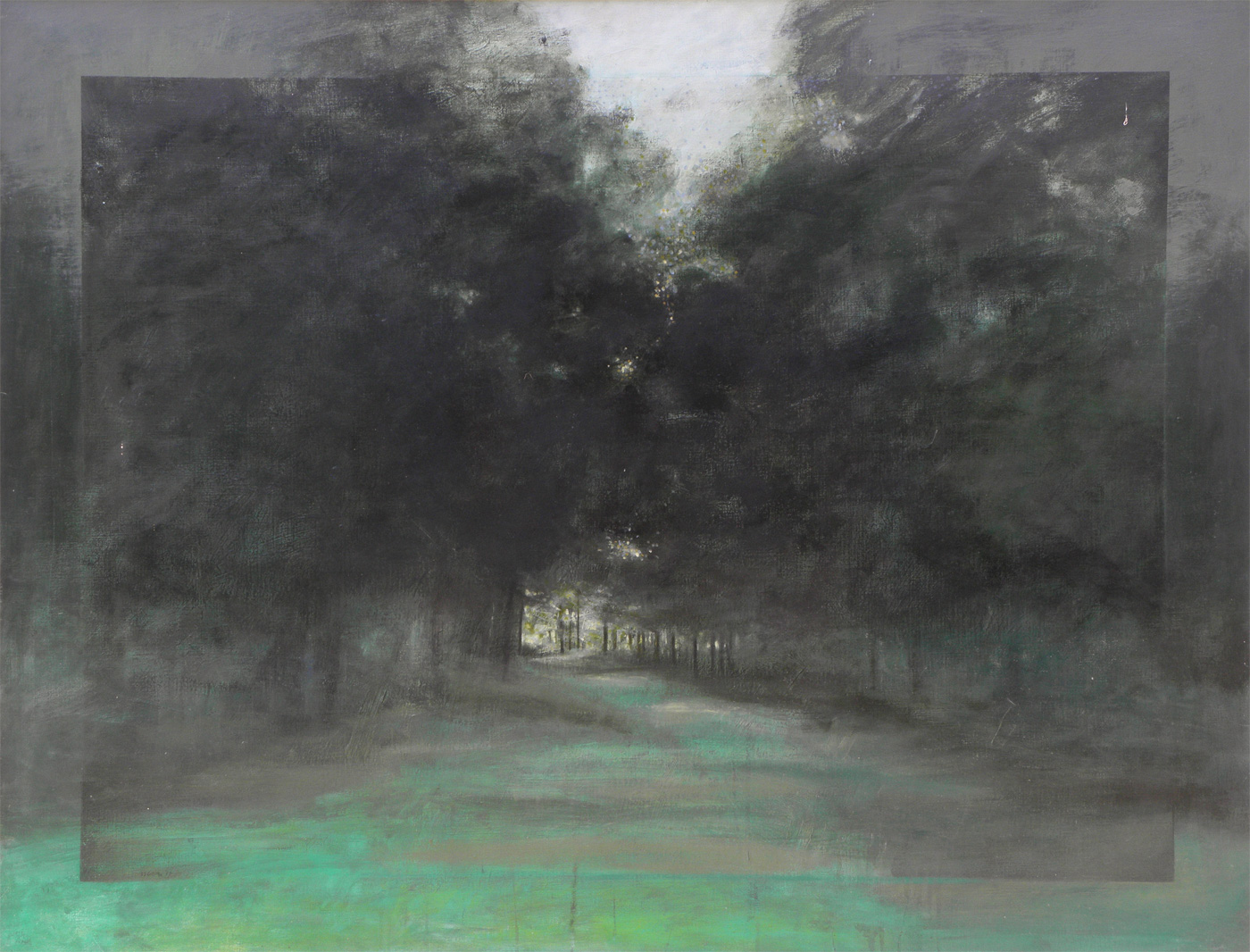Allée cavalière au bois de Clamart, 1976, huile sur toile, 116x89cm