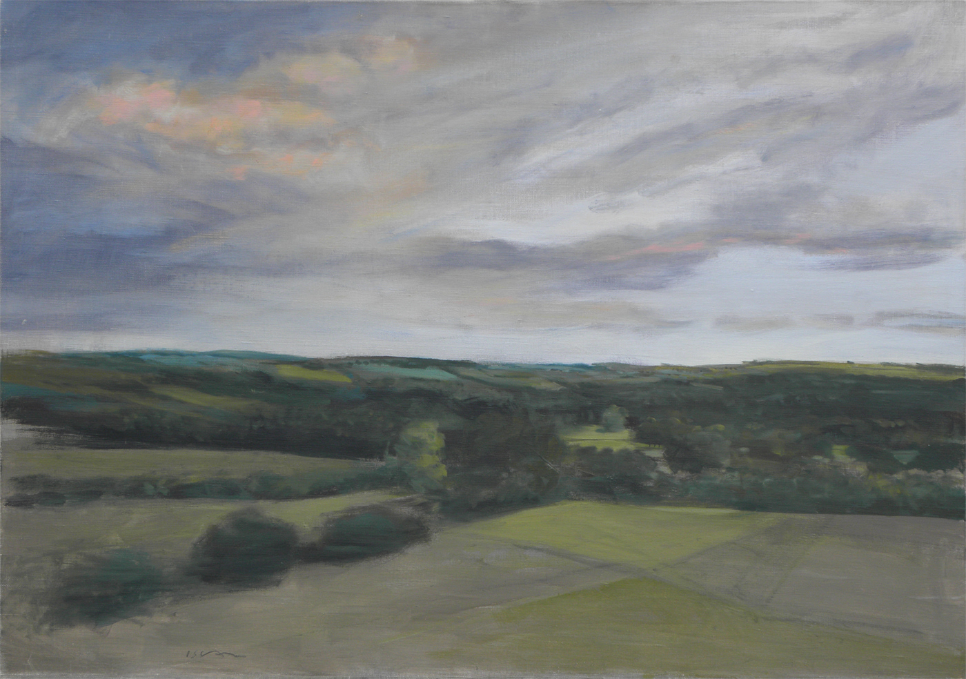 Paysage de Loire, 1982, huile sur toile, 92x65cm