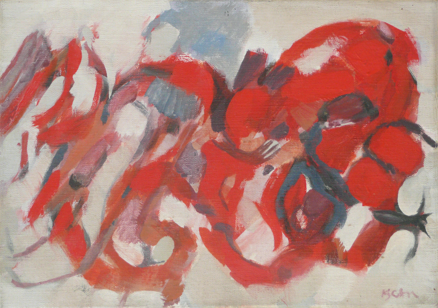 La tarentule rouge, X/1961, huile sur toile, 27x19cm