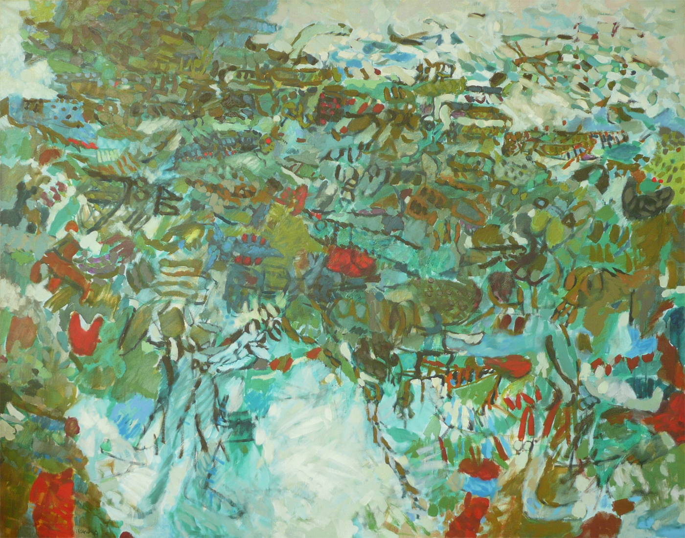 Les sauterelles, XII/1962, huile sur toile, 162x130cm