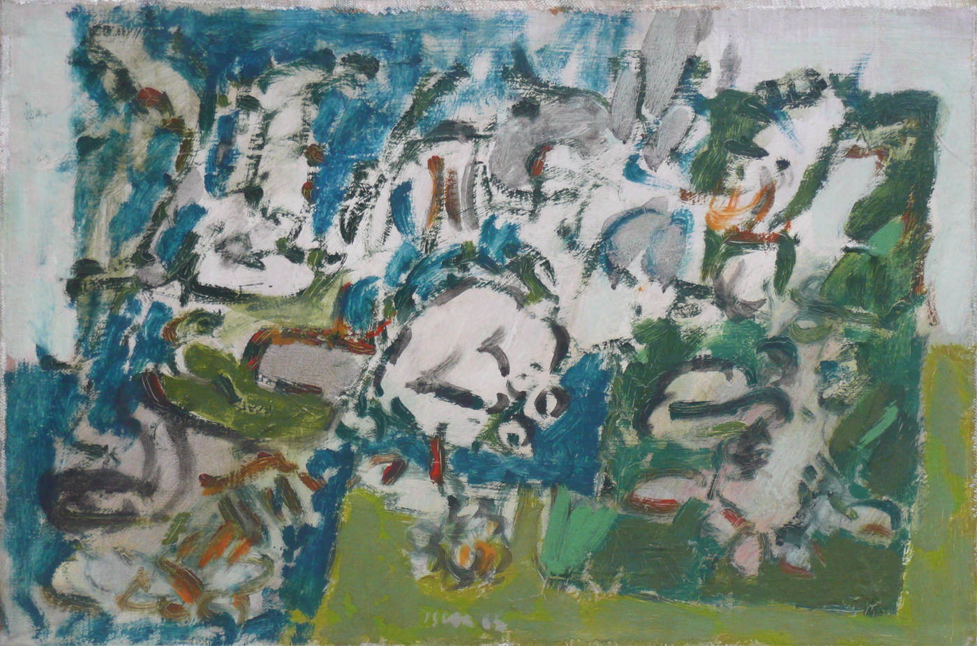 Évolutions de la méduse, IX/1963, huile sur toile, 41x27cm