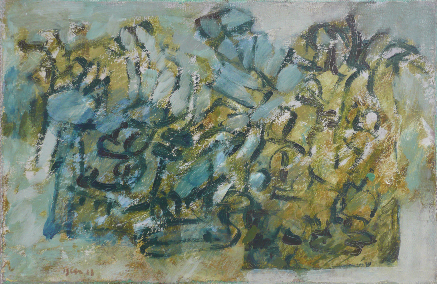 Évolutions de la méduse II, IX/1963, huile sur toile, 41x27cm