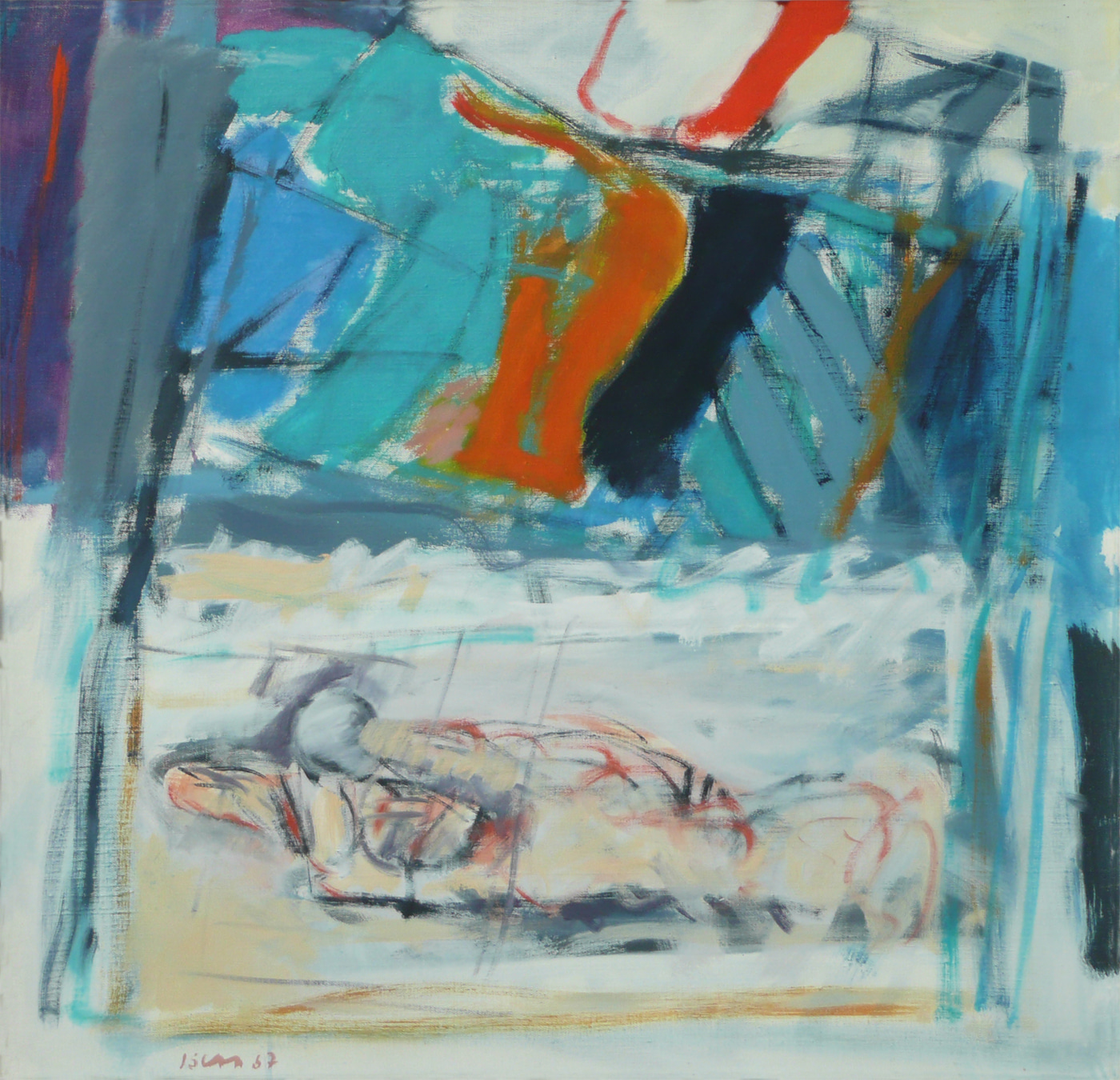 La main qui tient, II/1967, huile sur toile, 60x60cm