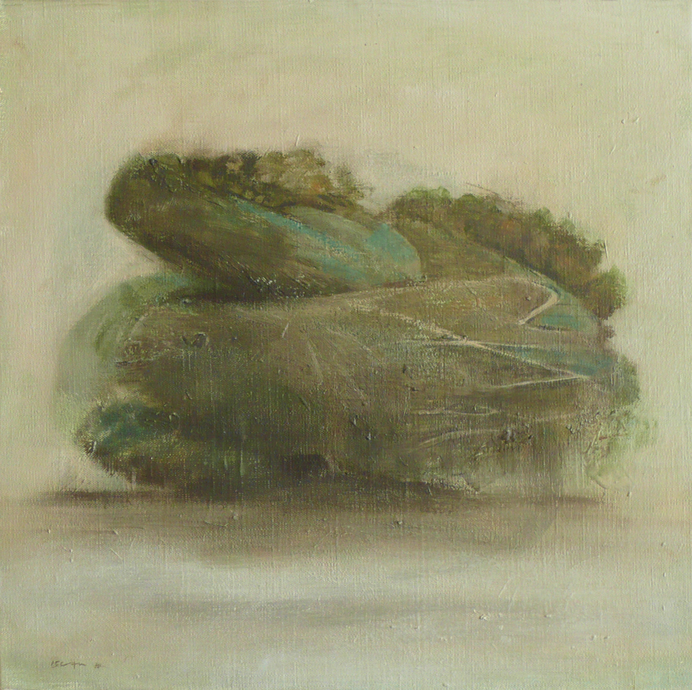 Paysage compact, 1978, huile sur toile, 30x30cm